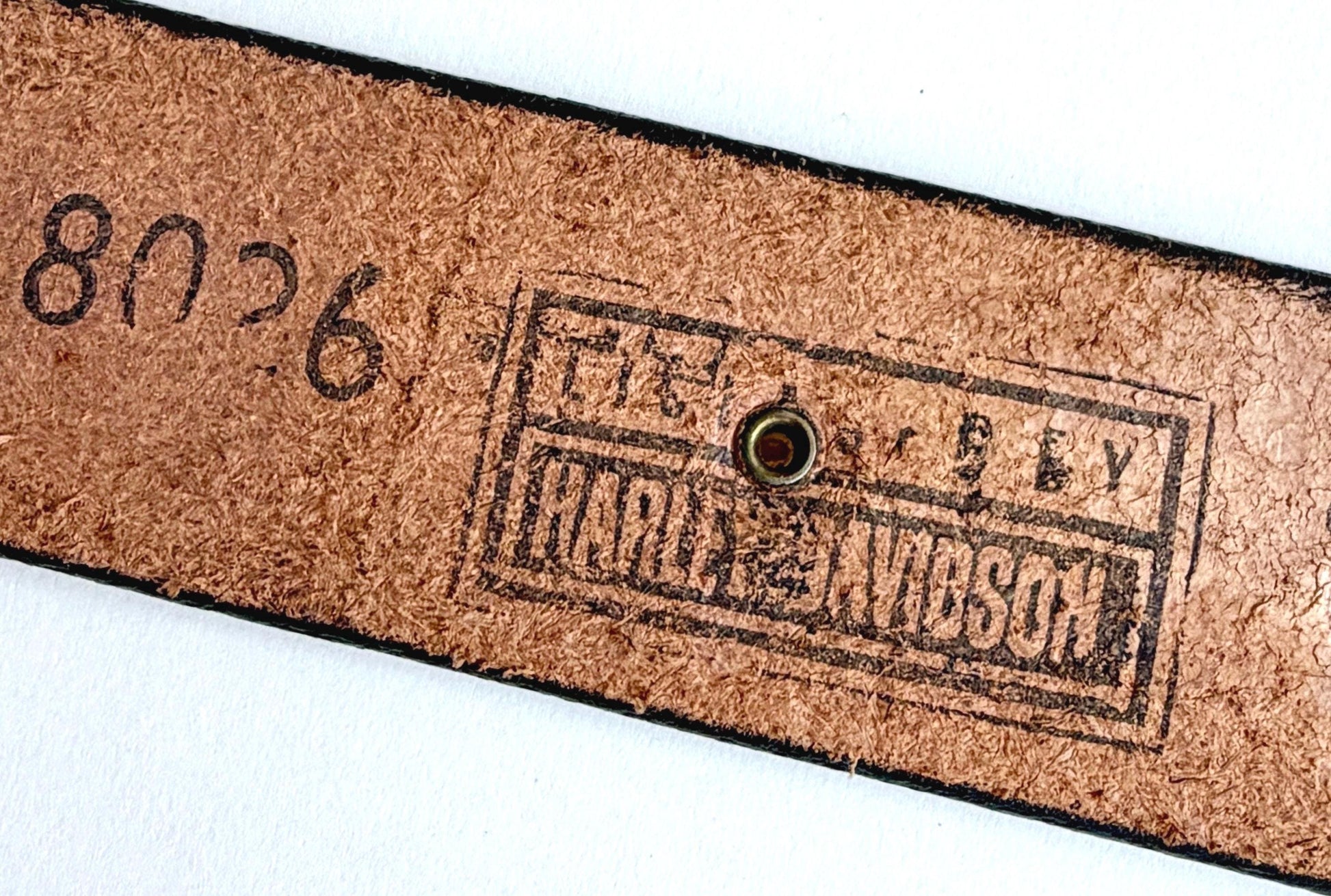 Vintage Harley Davidson Studded Belt Brown Tooled Leather Size 32