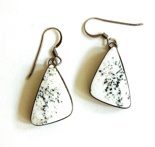 Native American Buffalo Turquoise Earrings Dangle Drop Style Signed AM
