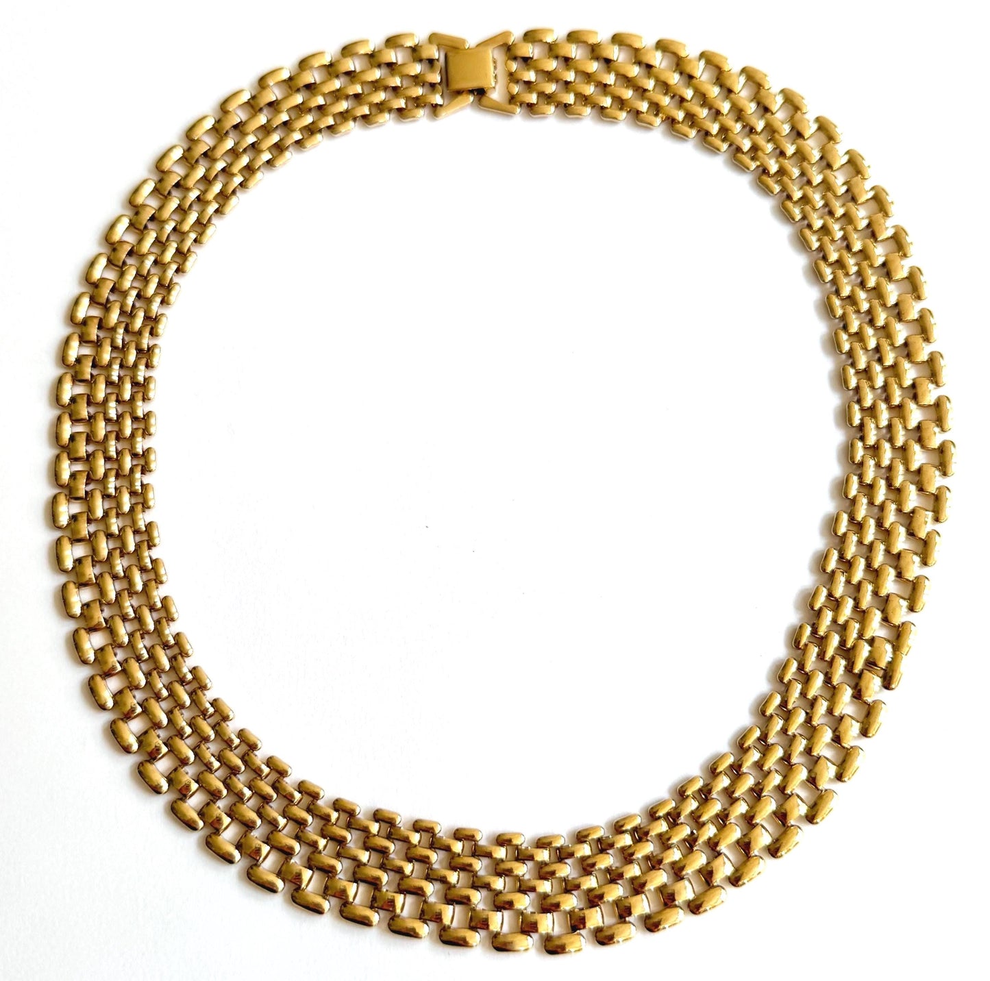 Vintage Slinky Gold Necklace 80s Minimalist Gold Tone Chain Link