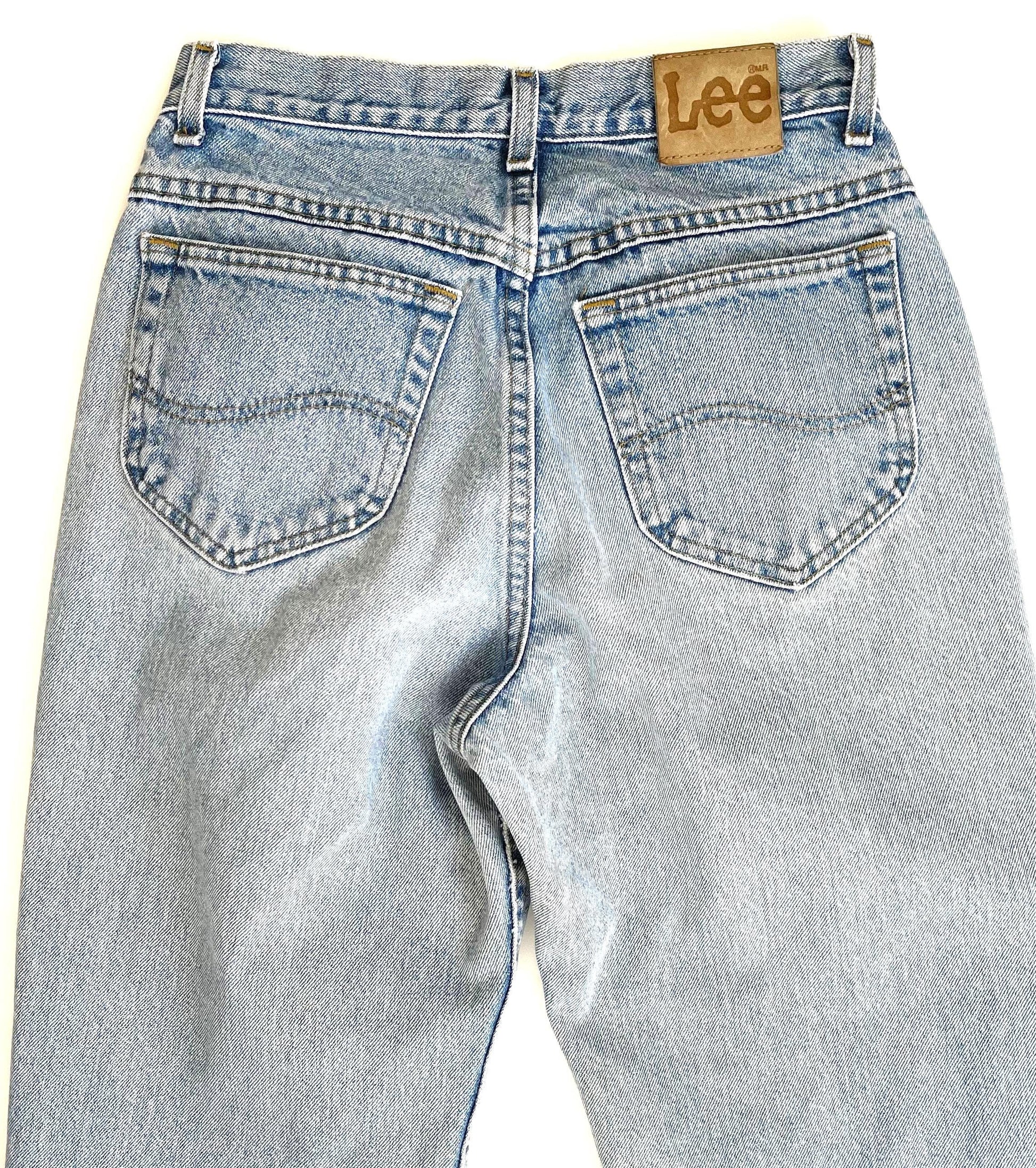 Vintage LEE Jeans 80s 90s High Waist Light Wash Denim