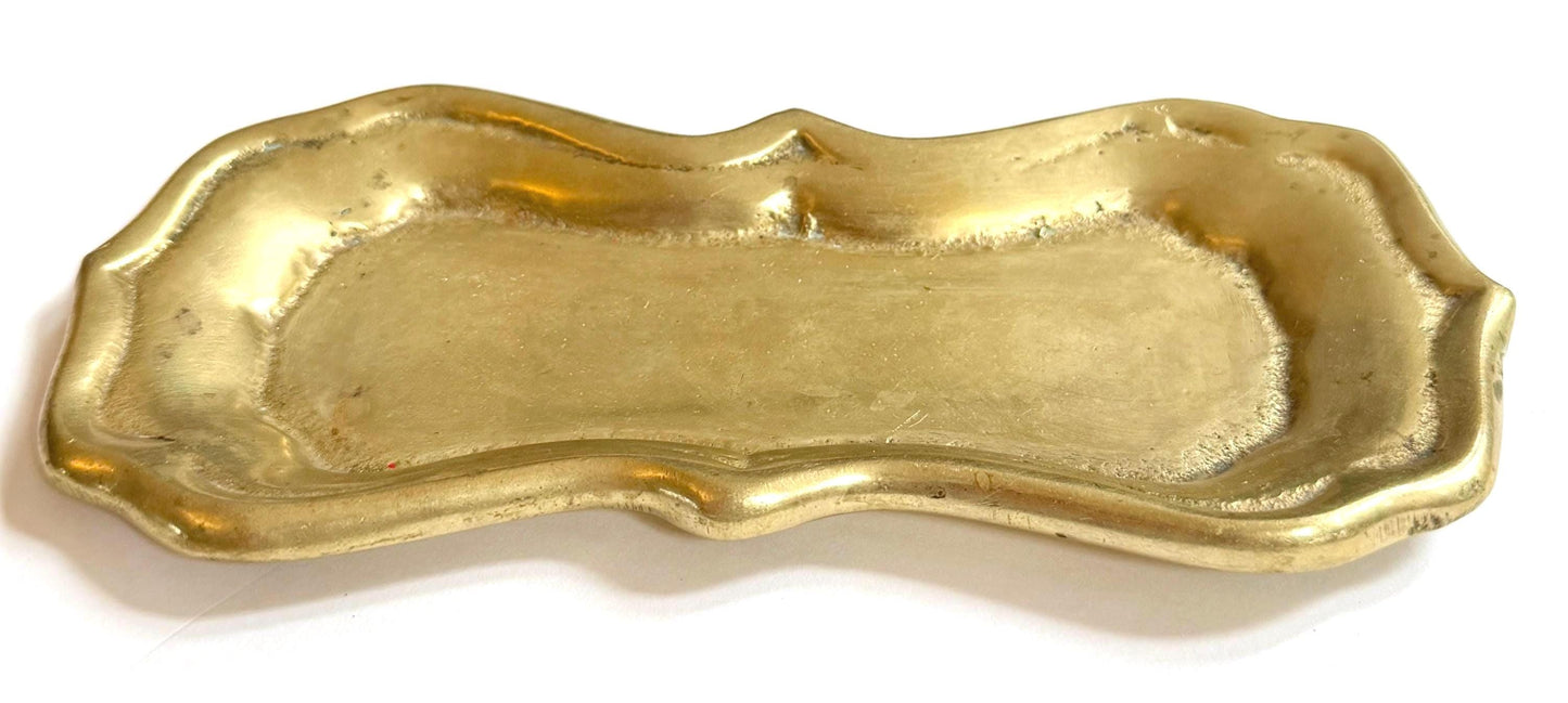 Vintage Valet Tray Heavy Cast Solid Brass