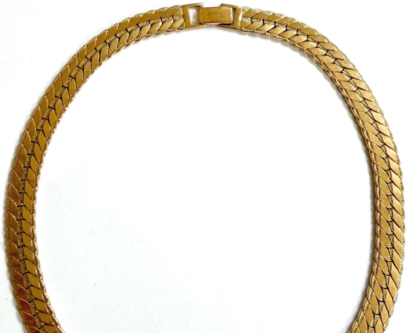 Vintage Monet Gold Choker Necklace 80s 90s Minimalist Gold Tone Chain