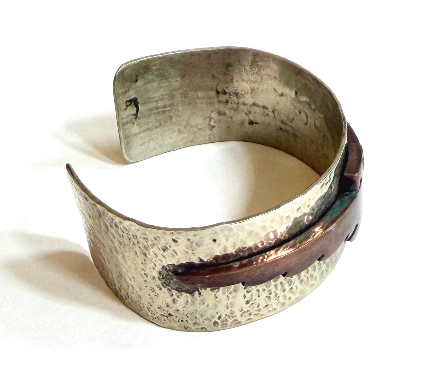 Vintage Southwest Thunderbird Cuff Bracelet Mixed Metals