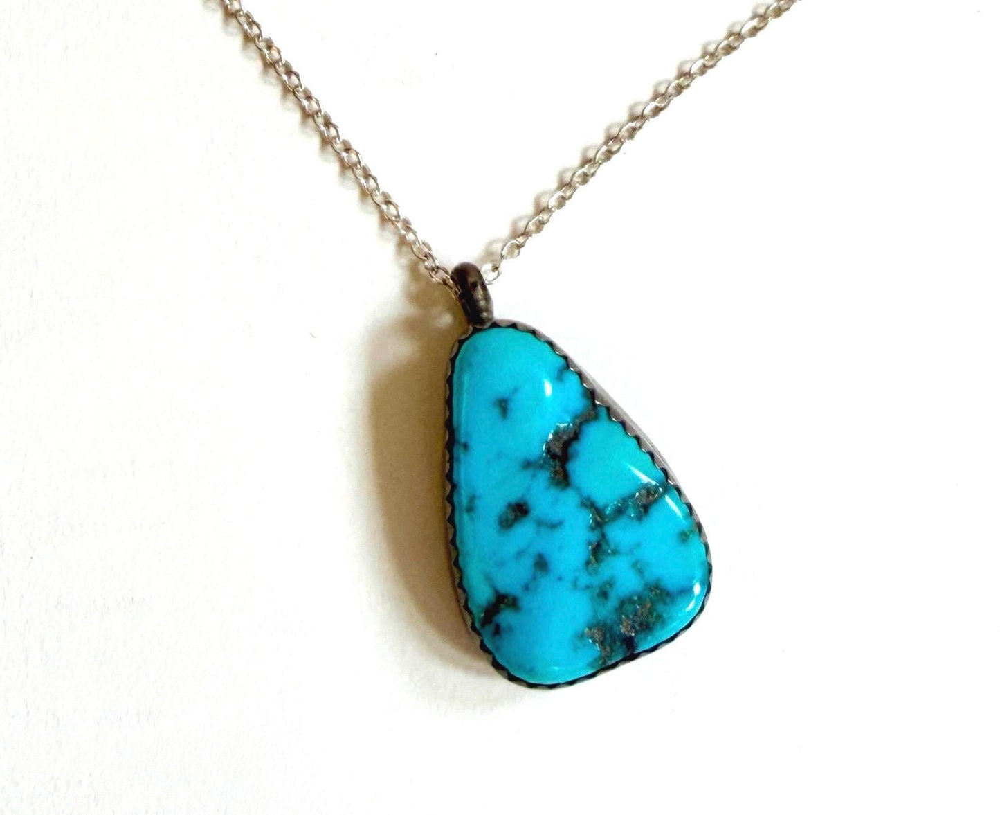 Vintage Necklace Pendant Boho Western Turquoise Native American