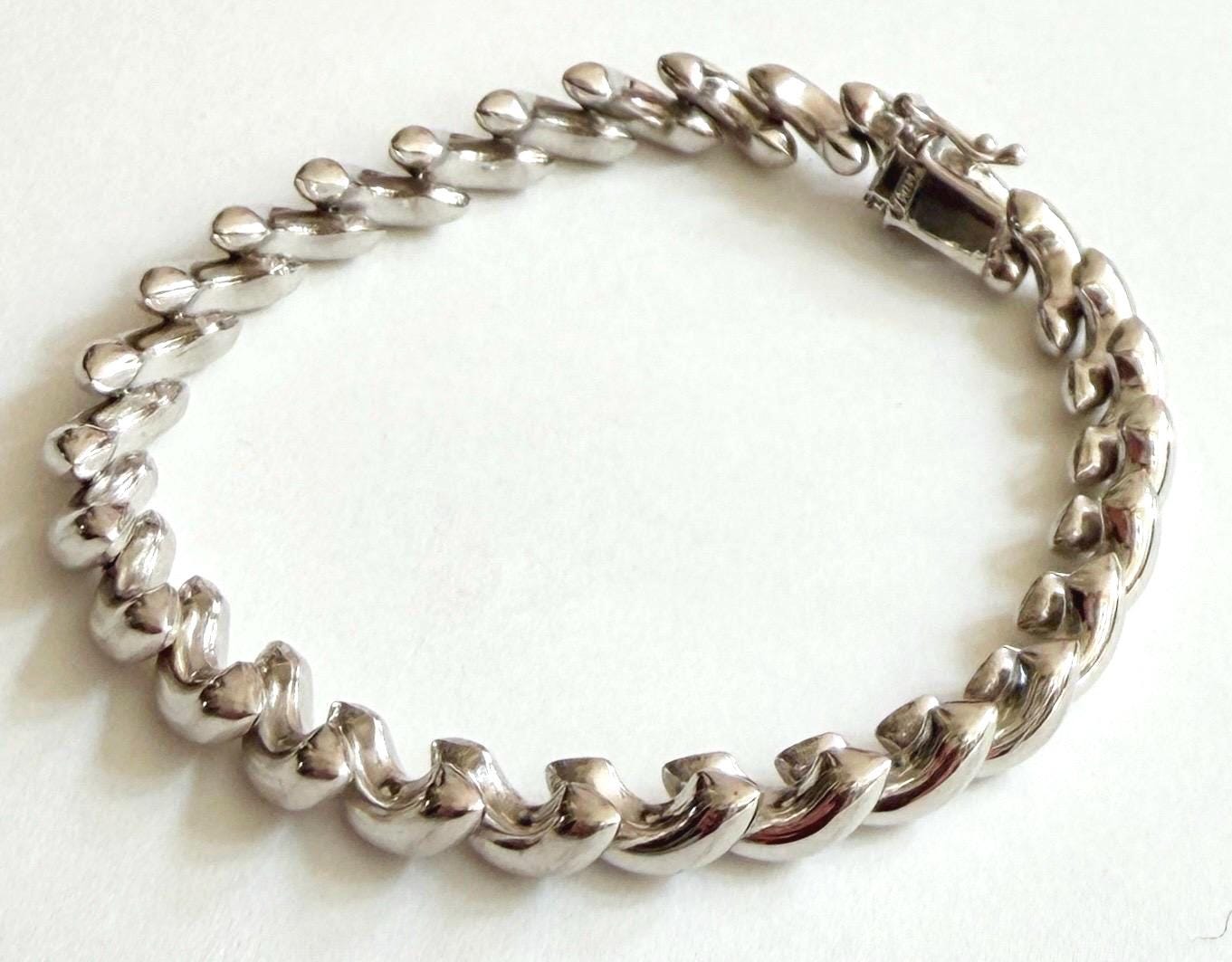 Vintage Sterling Silver Link Bracelet Minimalist 925 Jewelry