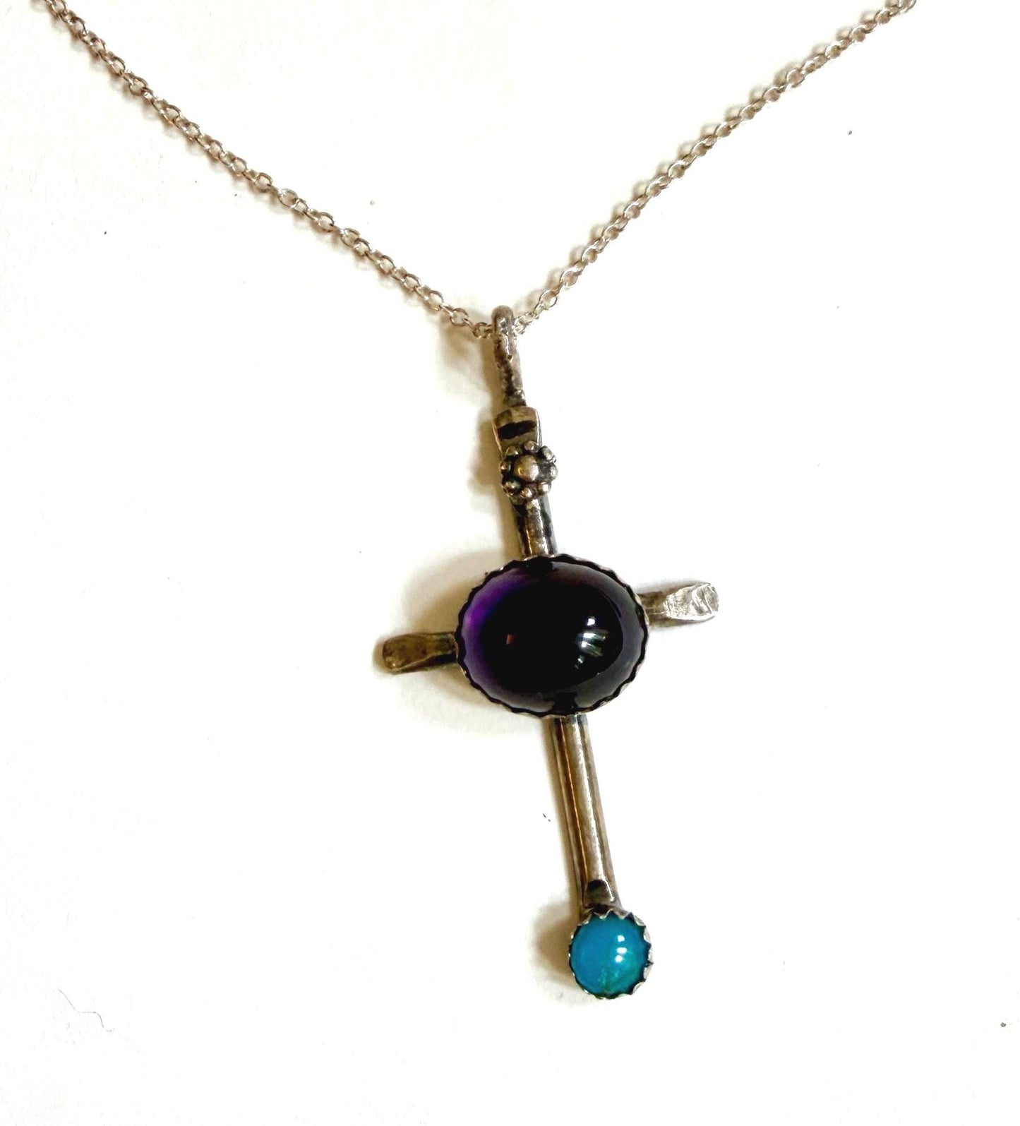 Vintage Necklace Pendant Boho Western Turquoise Native American