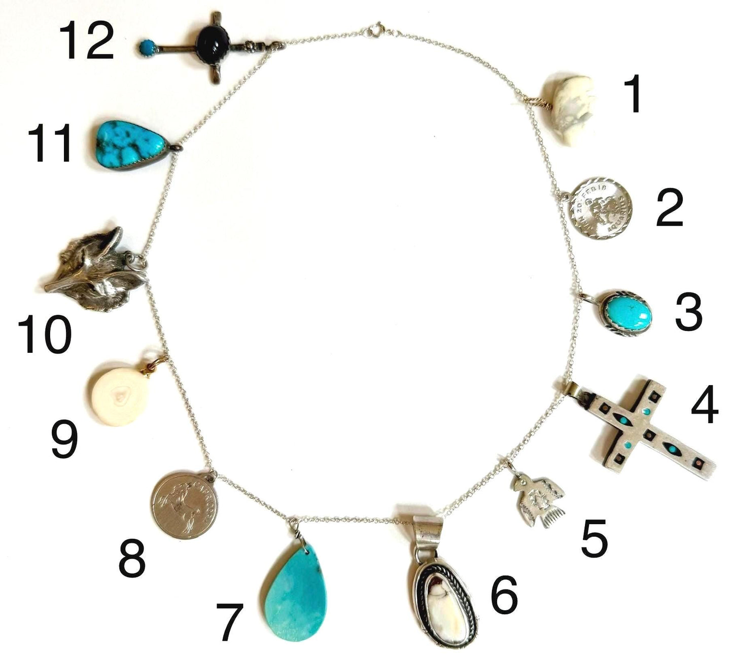 Vintage Necklace Pendant Boho Western Turquoise Native American