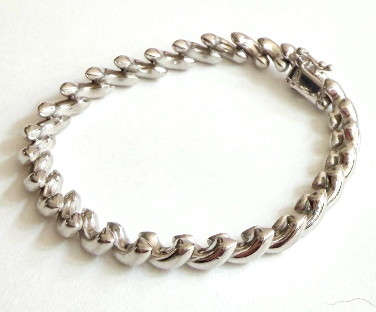 Vintage Sterling Silver Link Bracelet Minimalist 925 Jewelry