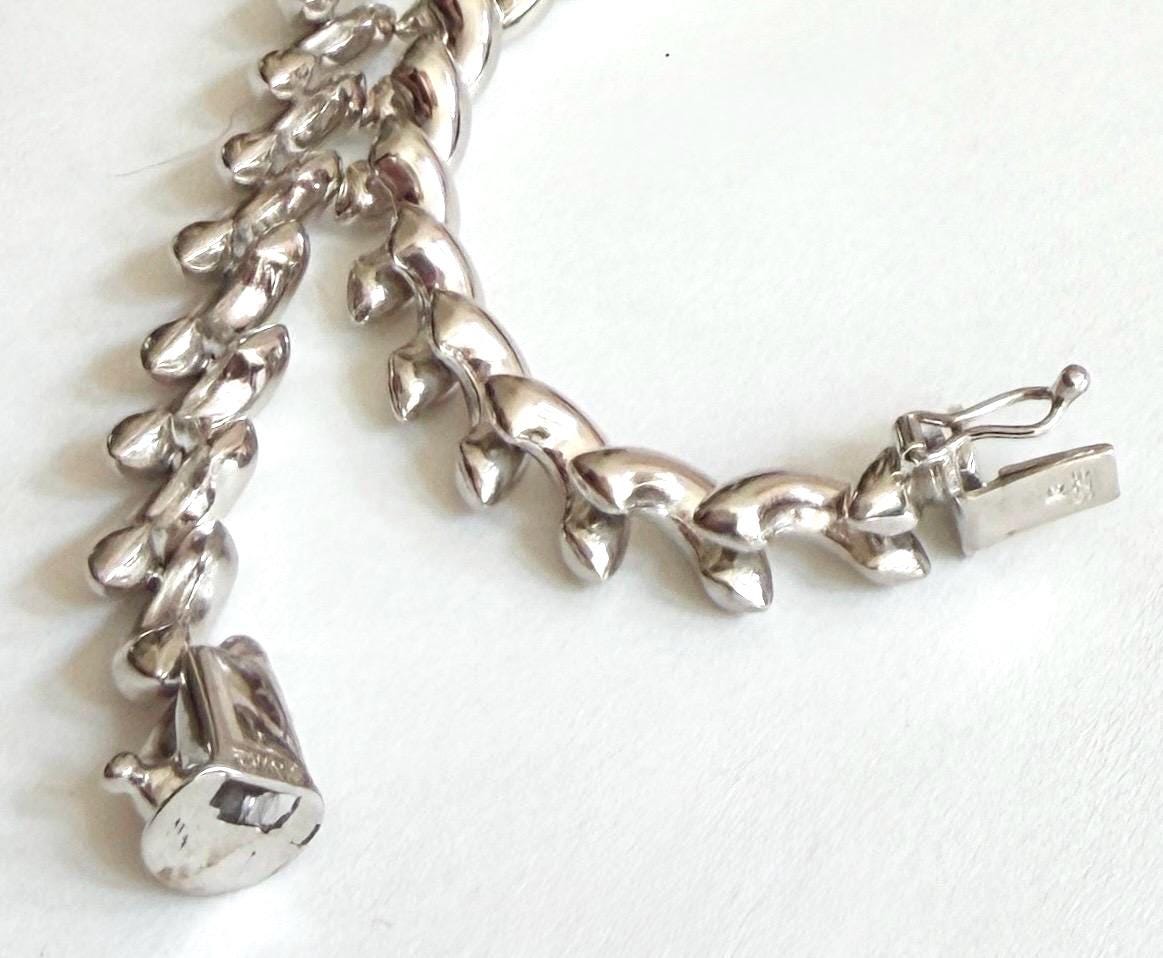 Vintage Sterling Silver Link Bracelet Minimalist 925 Jewelry