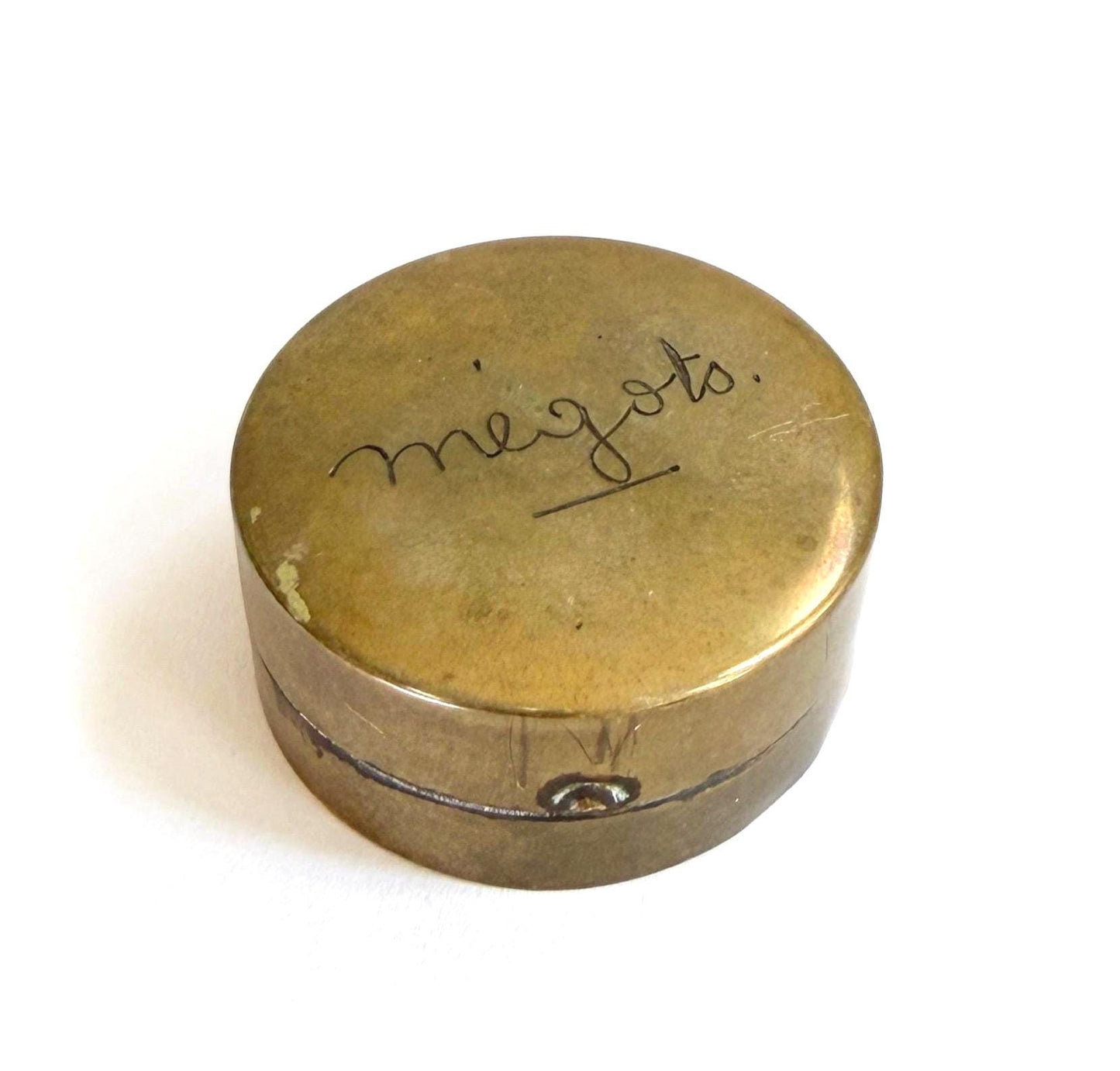 Rare French Mégots Box Vintage Ed Pinaut Paris Brass Cigarette Butt Case