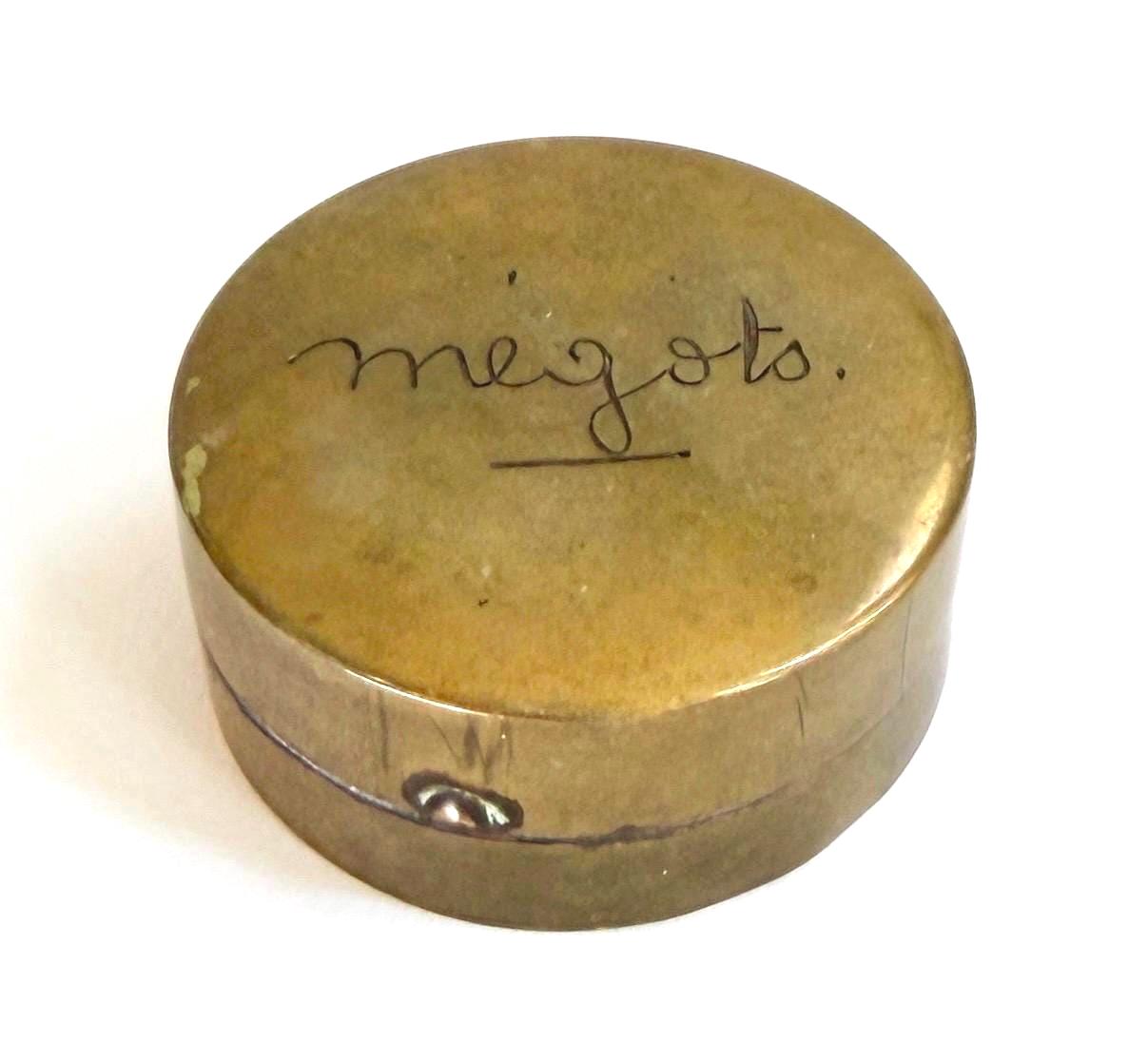 Rare French Mégots Box Vintage Ed Pinaut Paris Brass Cigarette Butt Case