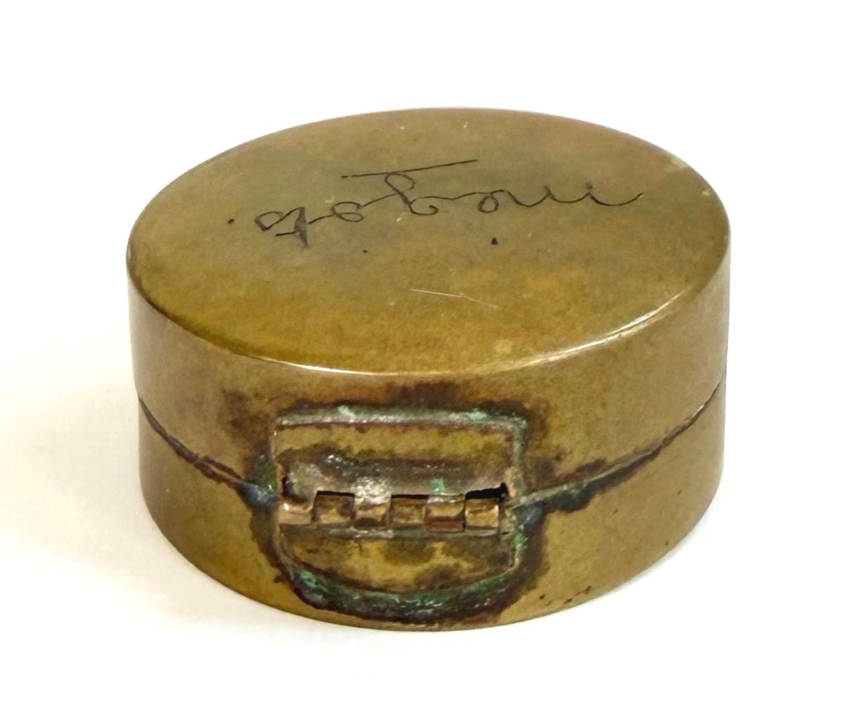 Rare French Mégots Box Vintage Ed Pinaut Paris Brass Cigarette Butt Case