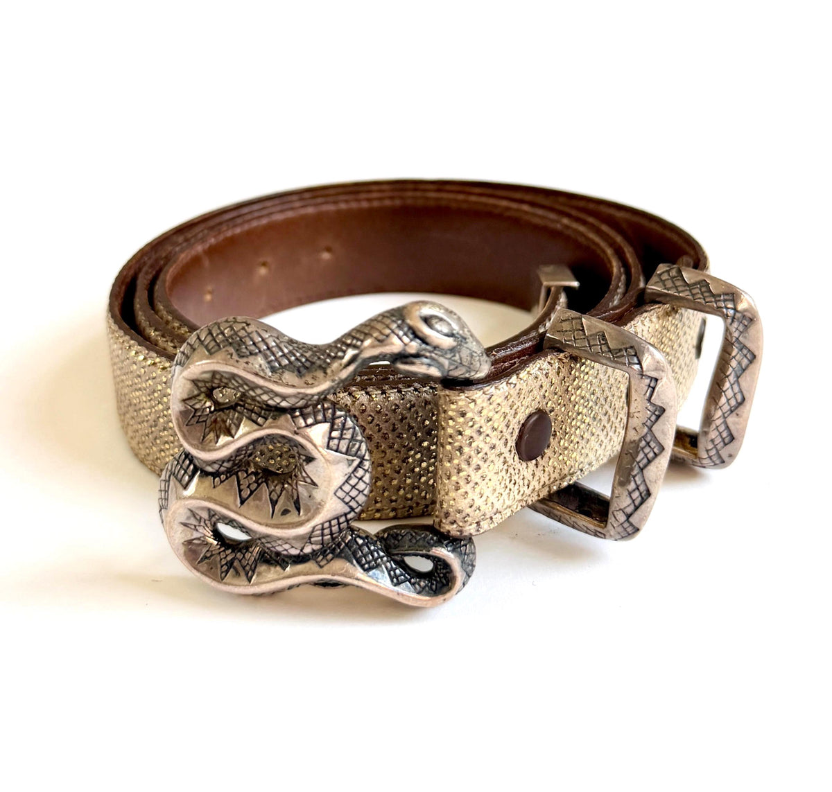 Jeff Deegan Designs Snake Buckle Sterling Silver 925 Serpent Belt