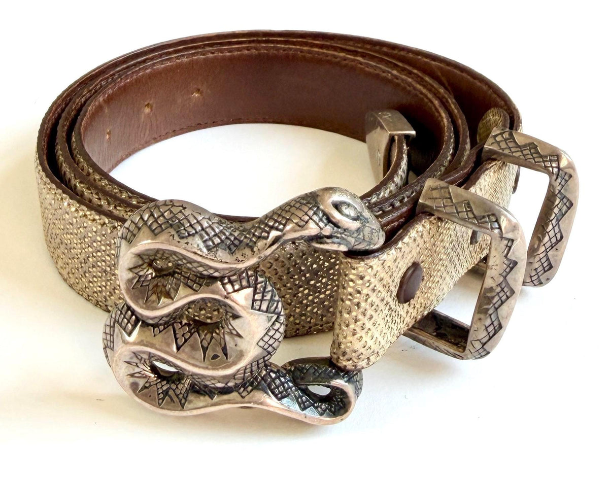 Jeff Deegan Designs Snake Buckle Sterling Silver 925 Serpent Belt