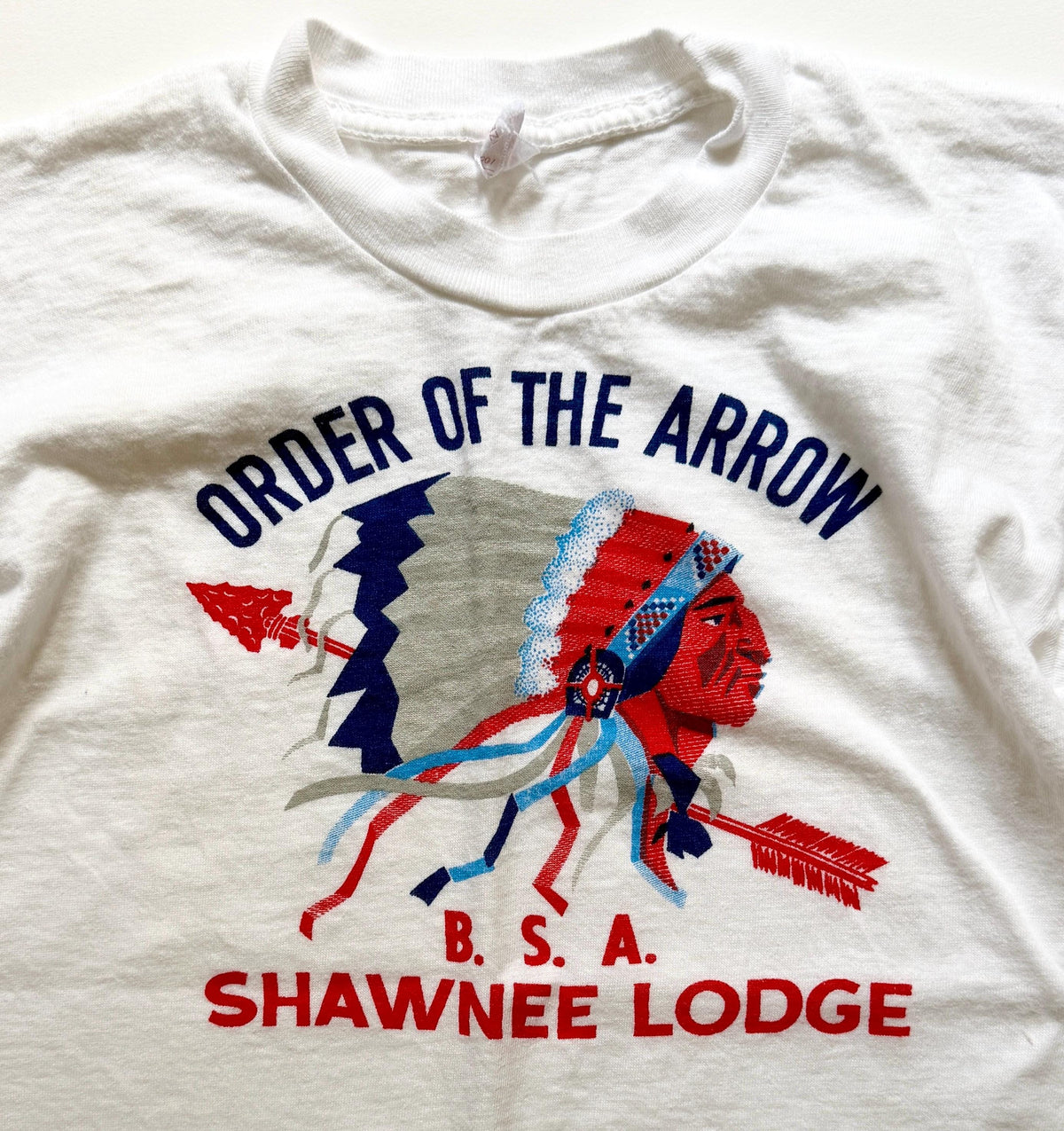 60s Boy Scouts Tshirt Official Order of the Arrow Shawnee Lodge White Graphic Tee
