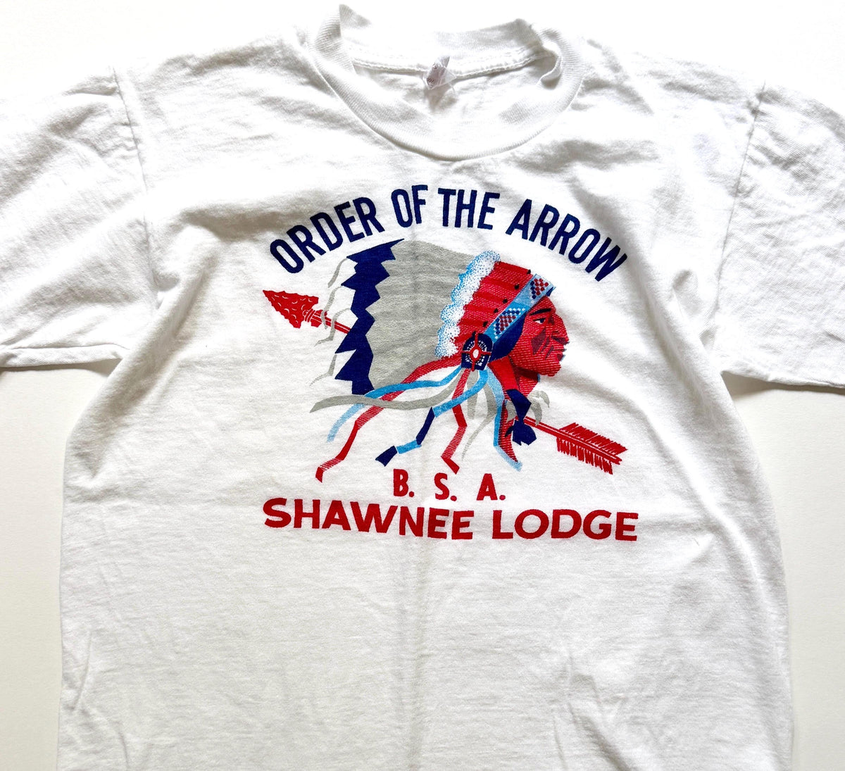 60s Boy Scouts Tshirt Official Order of the Arrow Shawnee Lodge White Graphic Tee