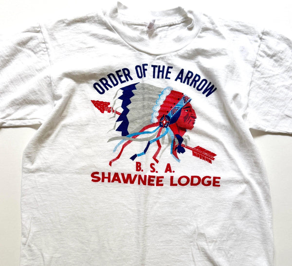 60s Boy Scouts Tshirt Official Order of the Arrow Shawnee Lodge White Graphic Tee