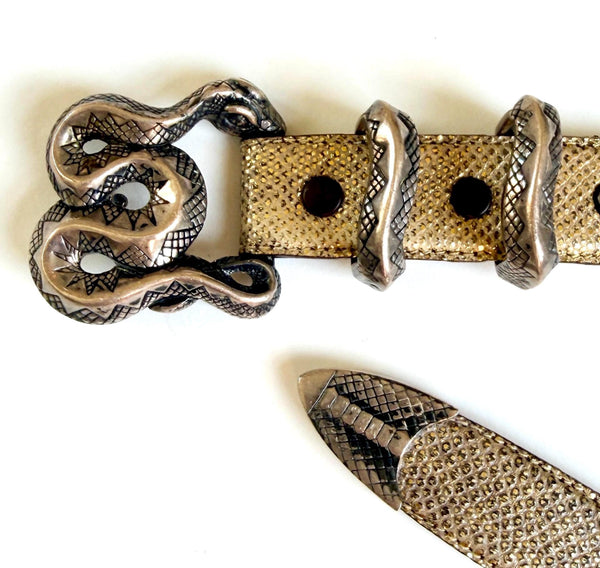 Jeff Deegan Designs Snake Buckle Sterling Silver 925 Serpent Belt