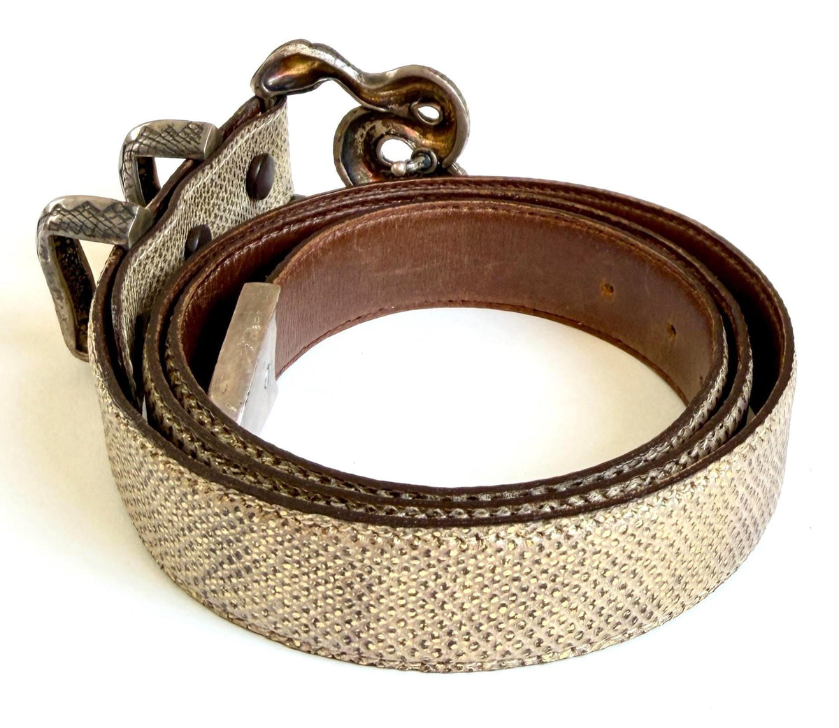 Jeff Deegan Designs Snake Buckle Sterling Silver 925 Serpent Belt