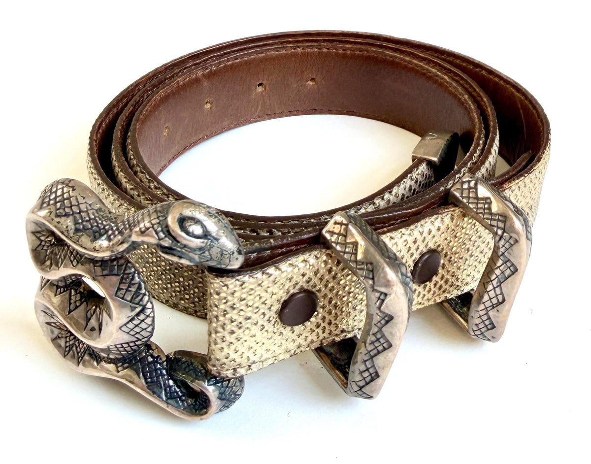 Jeff Deegan Designs Snake Buckle Sterling Silver 925 Serpent Belt