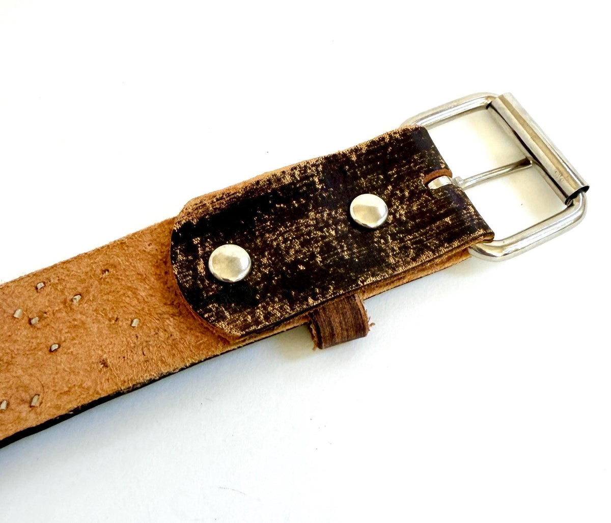 Vintage Studded Leather Belt Y2K Rocker Style