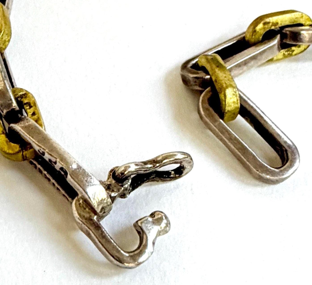 Vintage Sterling Silver Paperclip Link Bracelet Made in Mexico