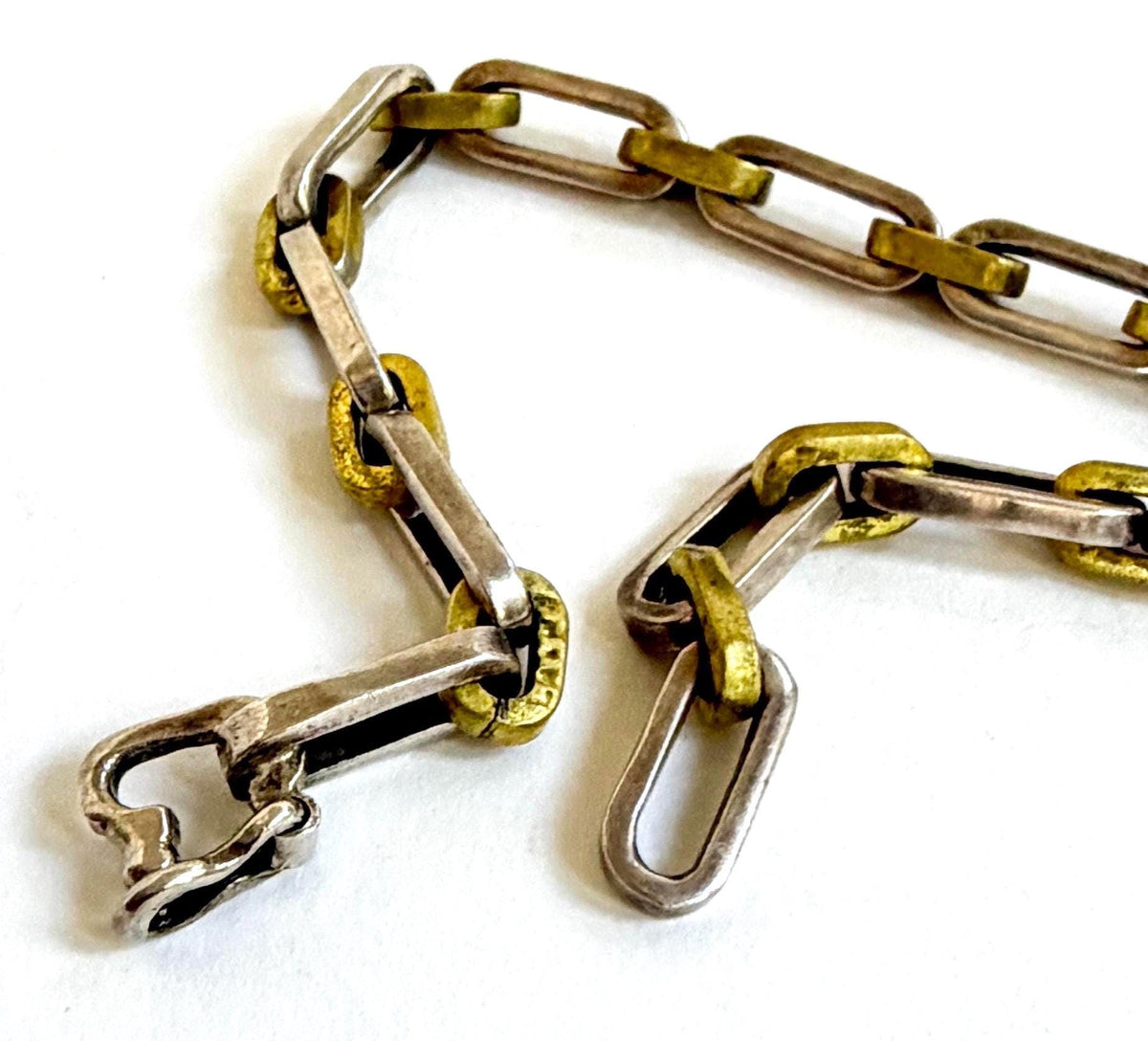 Vintage Sterling Silver Paperclip Link Bracelet Made in Mexico