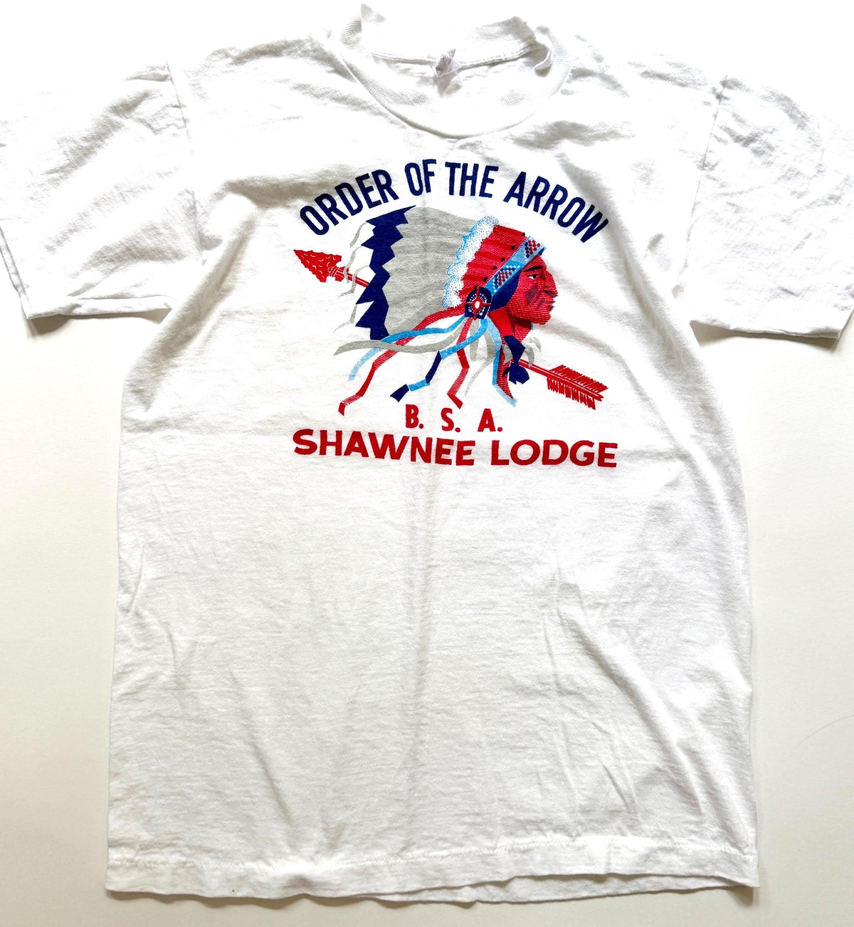 60s Boy Scouts Tshirt Official Order of the Arrow Shawnee Lodge White Graphic Tee