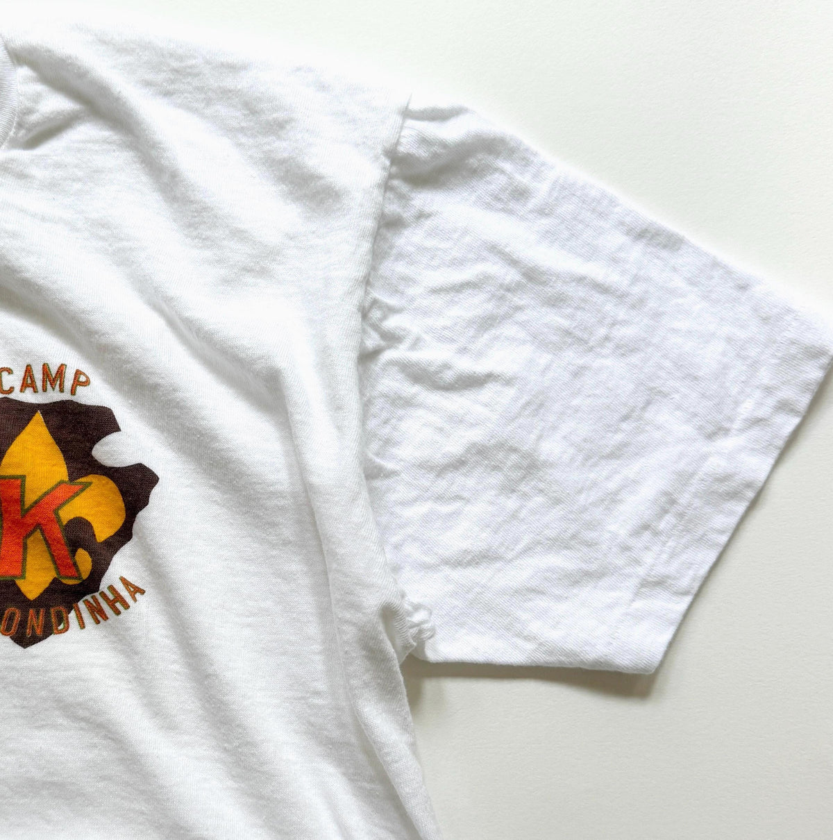 60s Boy Scouts Tshirt Official Camp Karoondinha White Arrowhead Graphic Tee