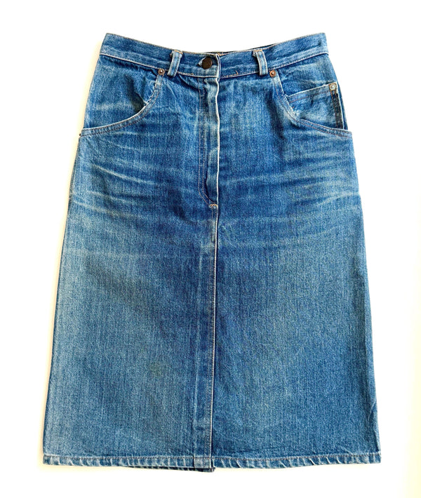 Vintage French Denim Skirt Made in France