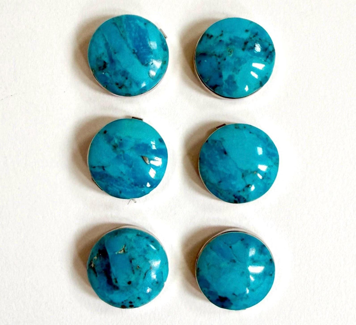 Vintage Faux Turquoise Button Cover Set Western Southwest Style
