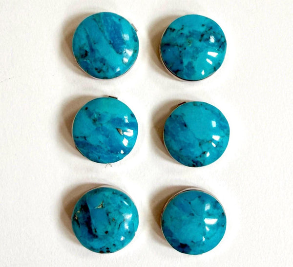 Vintage Faux Turquoise Button Cover Set Western Southwest Style