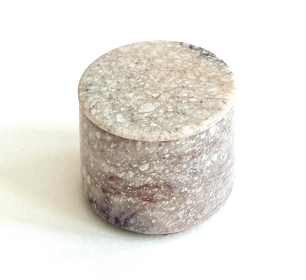Tiny Carved Stone Box Neutral Natural Gray Tone