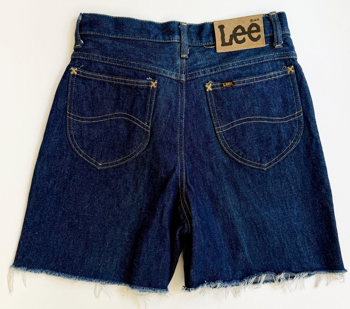 Made in Belgium LEE Riders Denim Shorts 70s Vintage Dark Wash Cut Offs