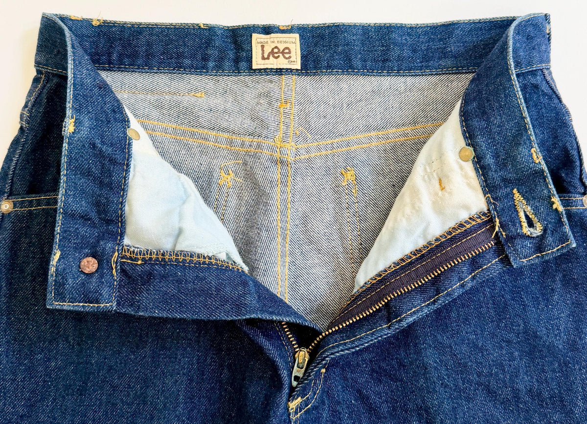 Made in Belgium LEE Riders Denim Shorts 70s Vintage Dark Wash Cut Offs