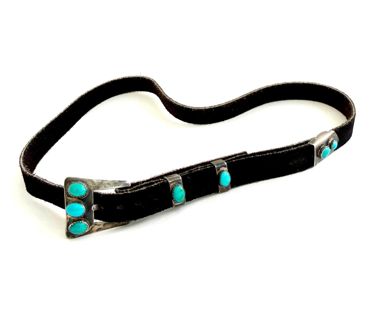 Sterling Silver Turquoise Hat Band Vintage Native American Navajo Western Cowboy Hat