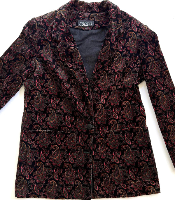 Boho Vintage Paisley Corduroy Jacket Vintage 80s 90s