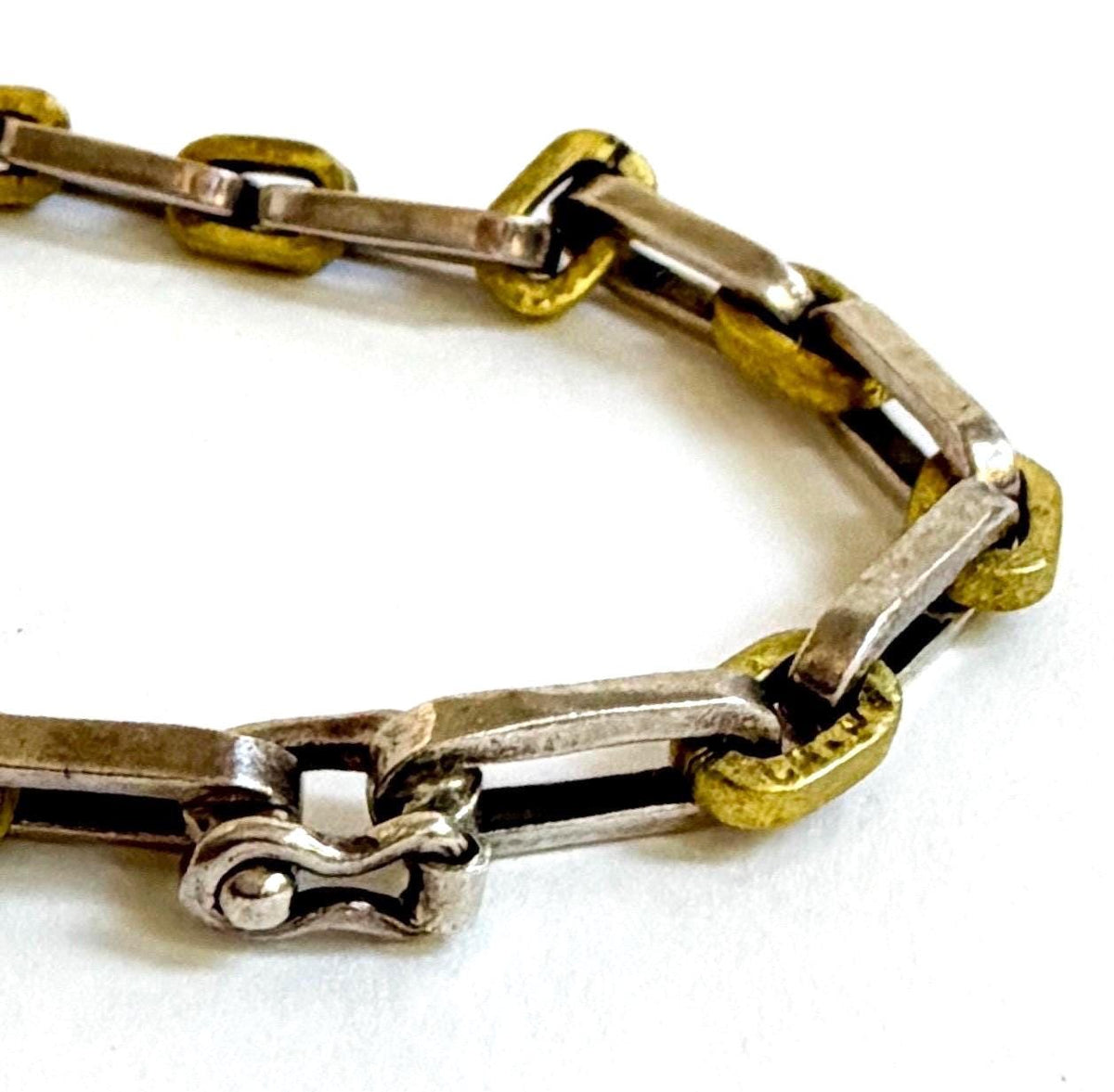 Vintage Sterling Silver Paperclip Link Bracelet Made in Mexico