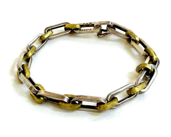 Vintage Sterling Silver Paperclip Link Bracelet Made in Mexico