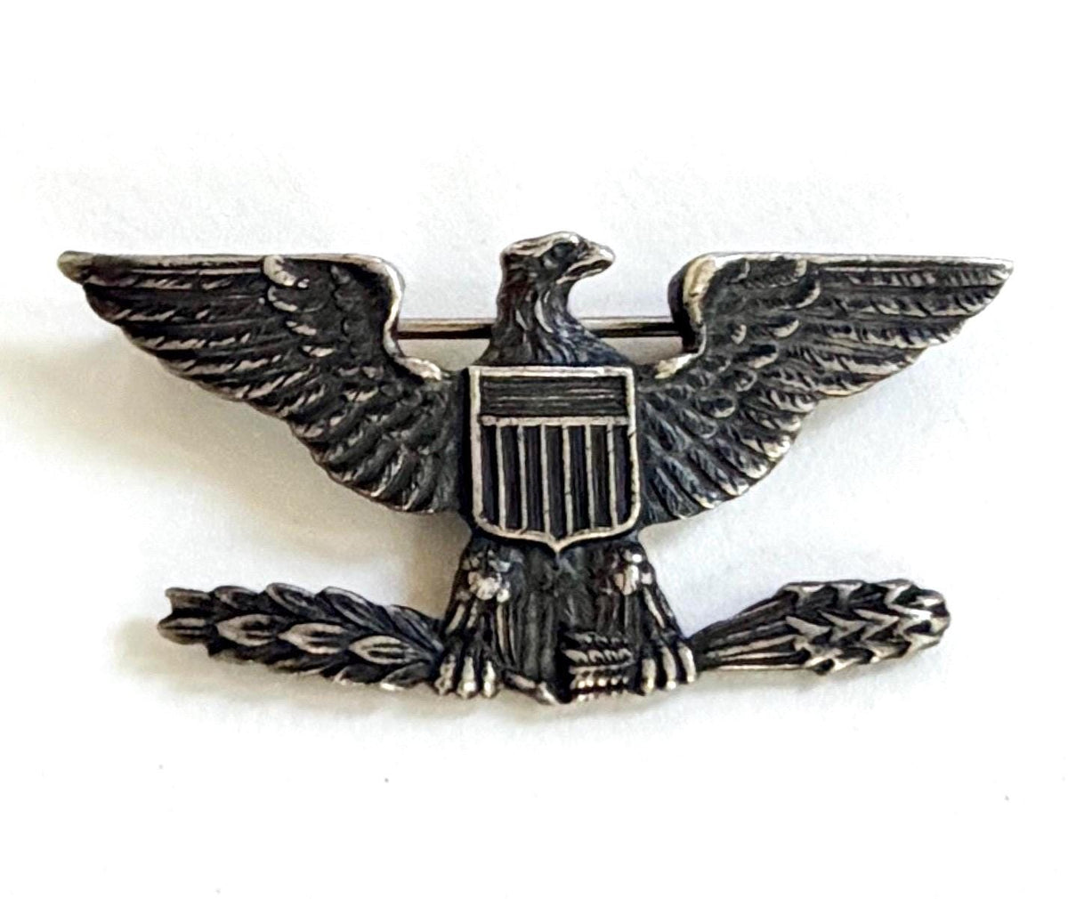 Vintage Sterling Silver US Military Pin Winged Eagle