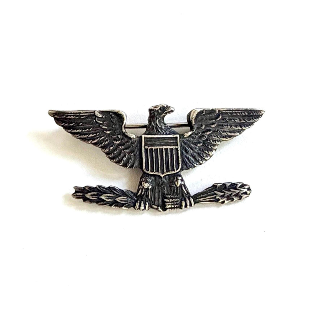Vintage Sterling Silver US Military Pin Winged Eagle