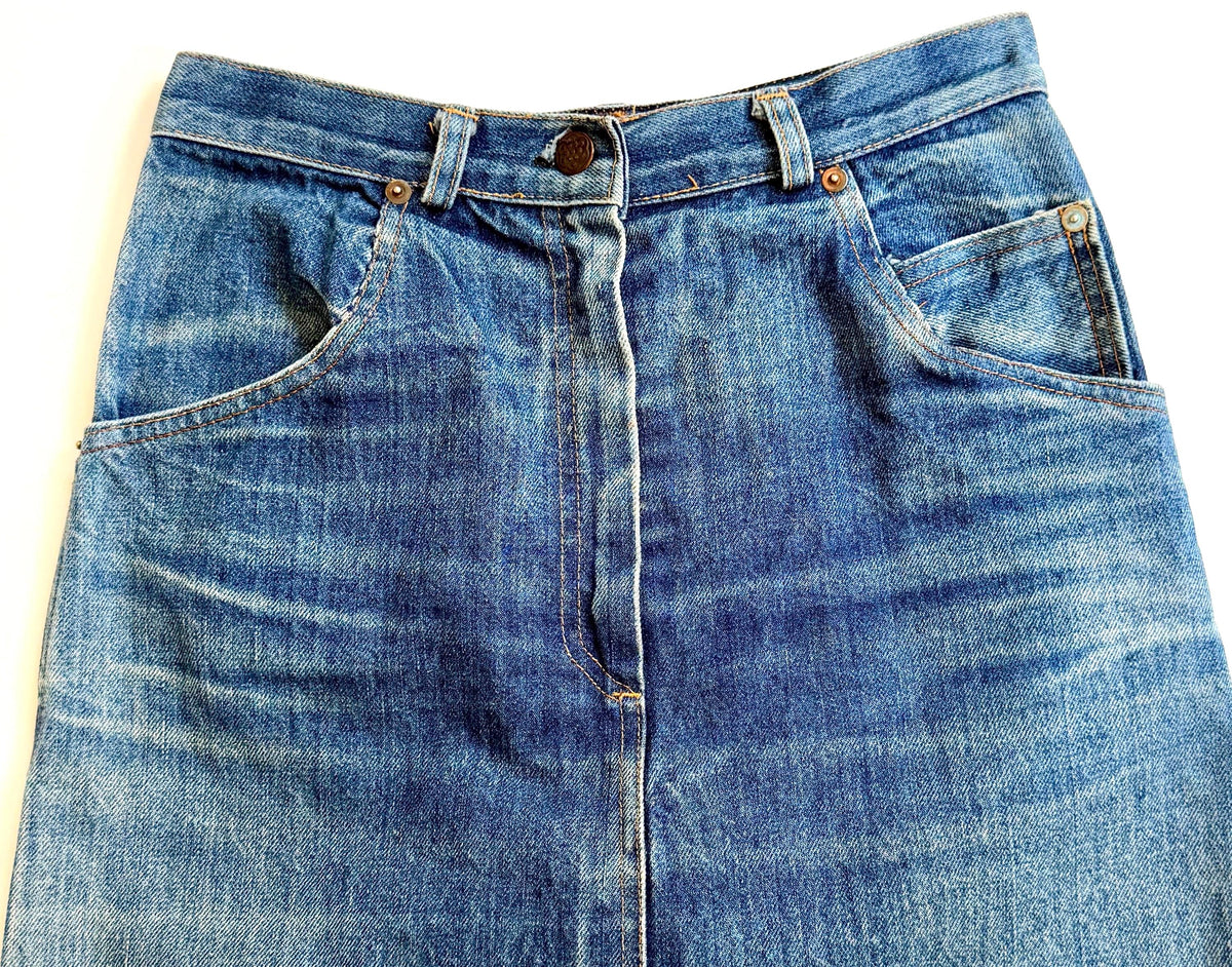 Vintage French Denim Skirt Made in France