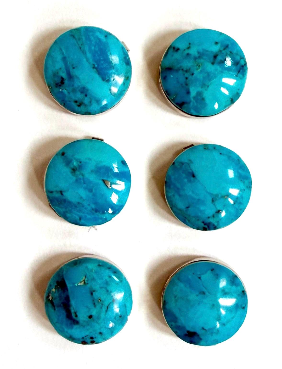Vintage Faux Turquoise Button Cover Set Western Southwest Style