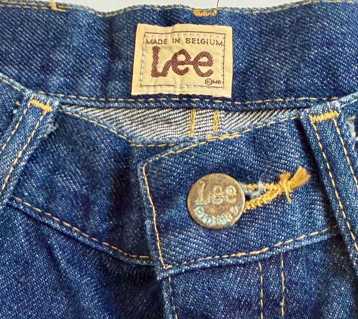 Made in Belgium LEE Riders Denim Shorts 70s Vintage Dark Wash Cut Offs