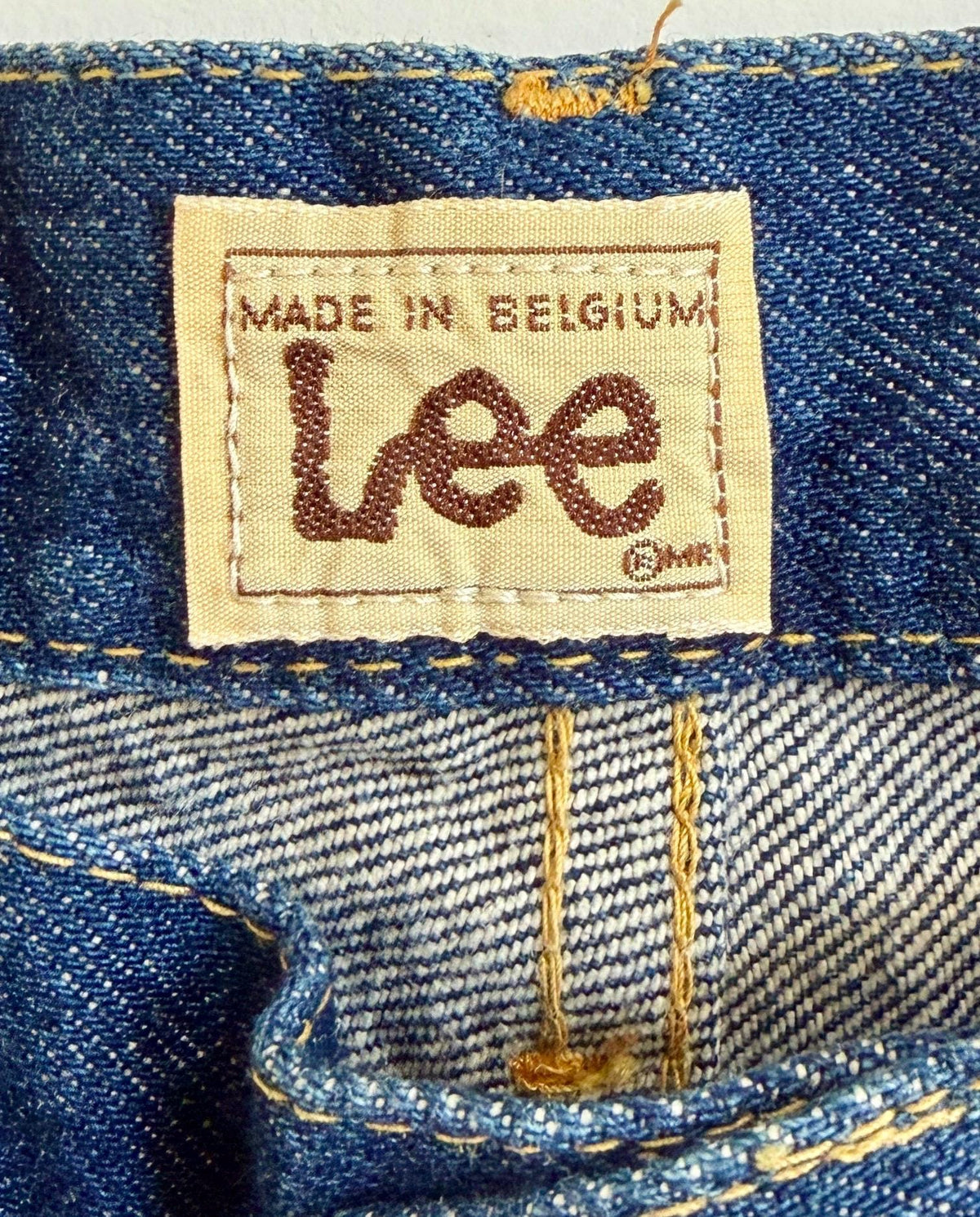 Made in Belgium LEE Riders Denim Shorts 70s Vintage Dark Wash Cut Offs