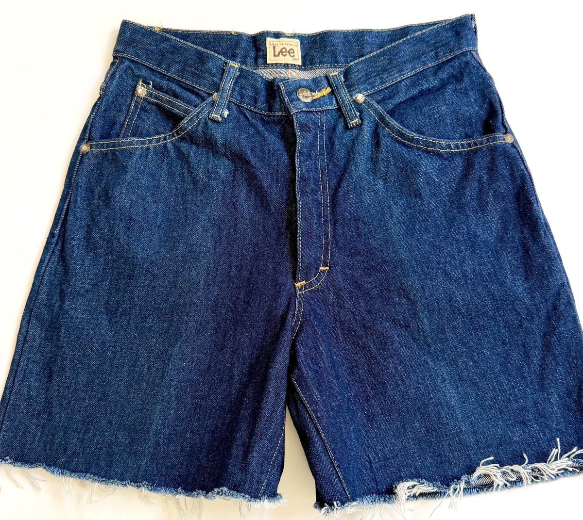 Made in Belgium LEE Riders Denim Shorts 70s Vintage Dark Wash Cut Offs