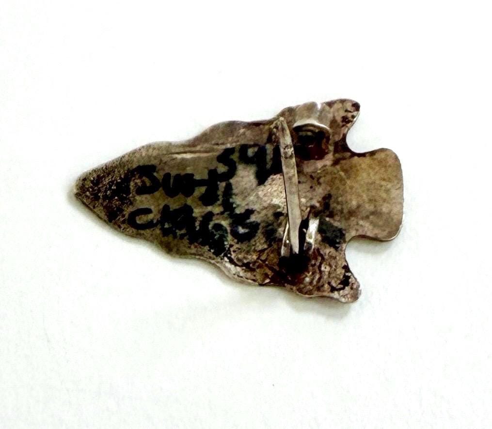 Vintage Fred Harvey Era Arrowhead Pin Native American Navajo Sterling Silver