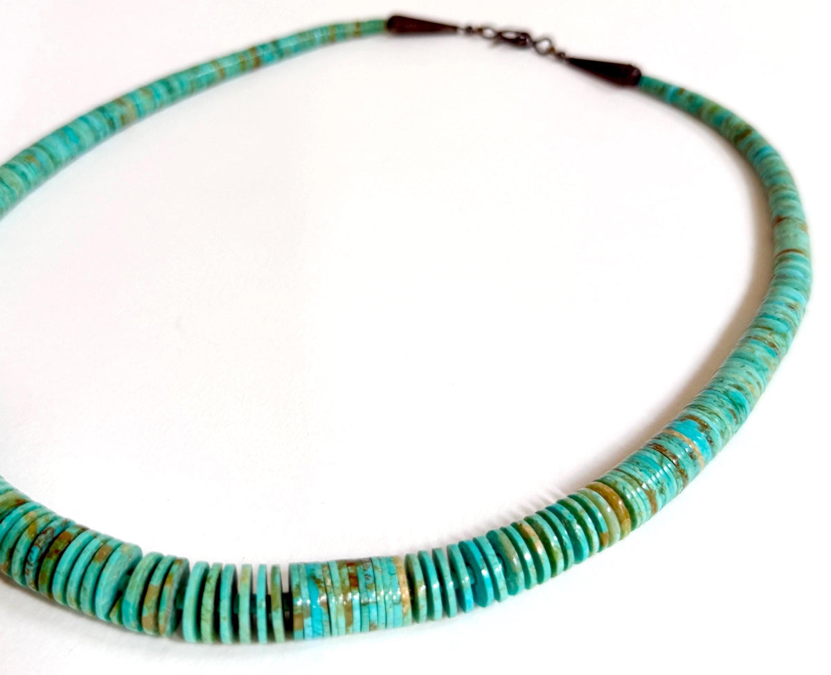 Vintage Turquoise Heishi Bead Necklace Vintage Native American Santo Domingo