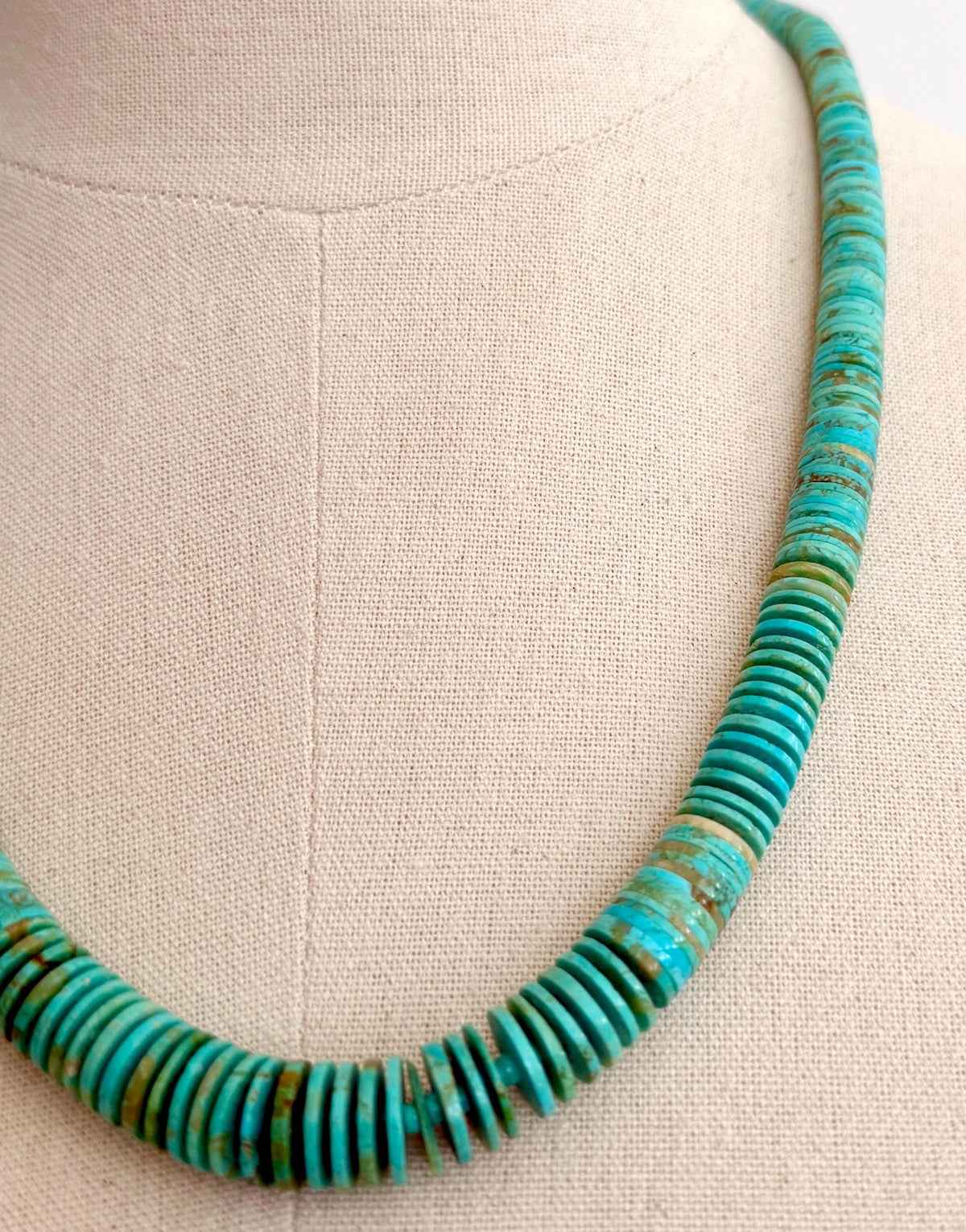 Vintage Turquoise Heishi Bead Necklace Vintage Native American Santo Domingo