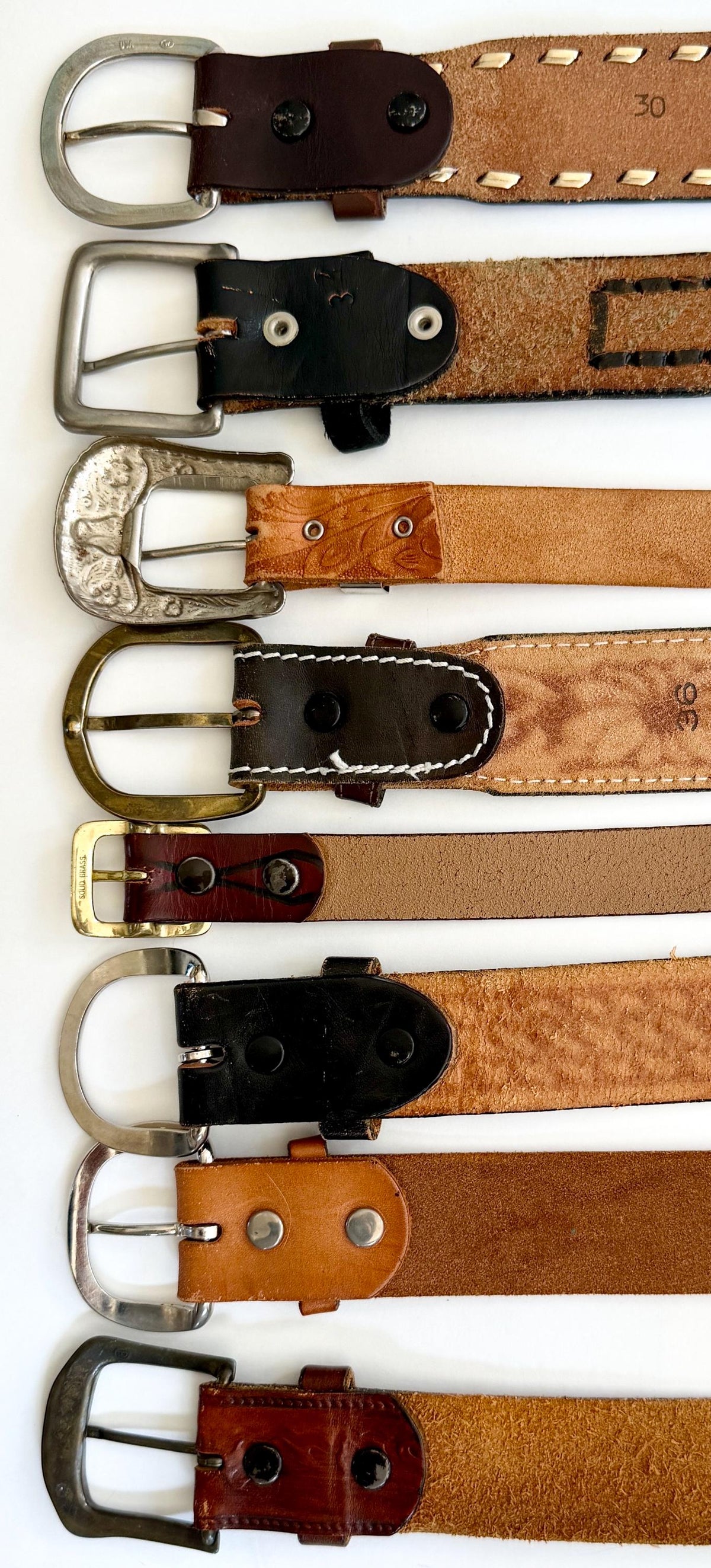 Vintage Tooled Leather Belt Western Boho Cowboy Style